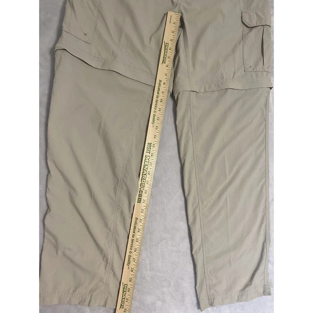 Columbia‎ Grt Pants Mens XL Beige Nylon Convertible Hiking Outdoor Cargo Pockets